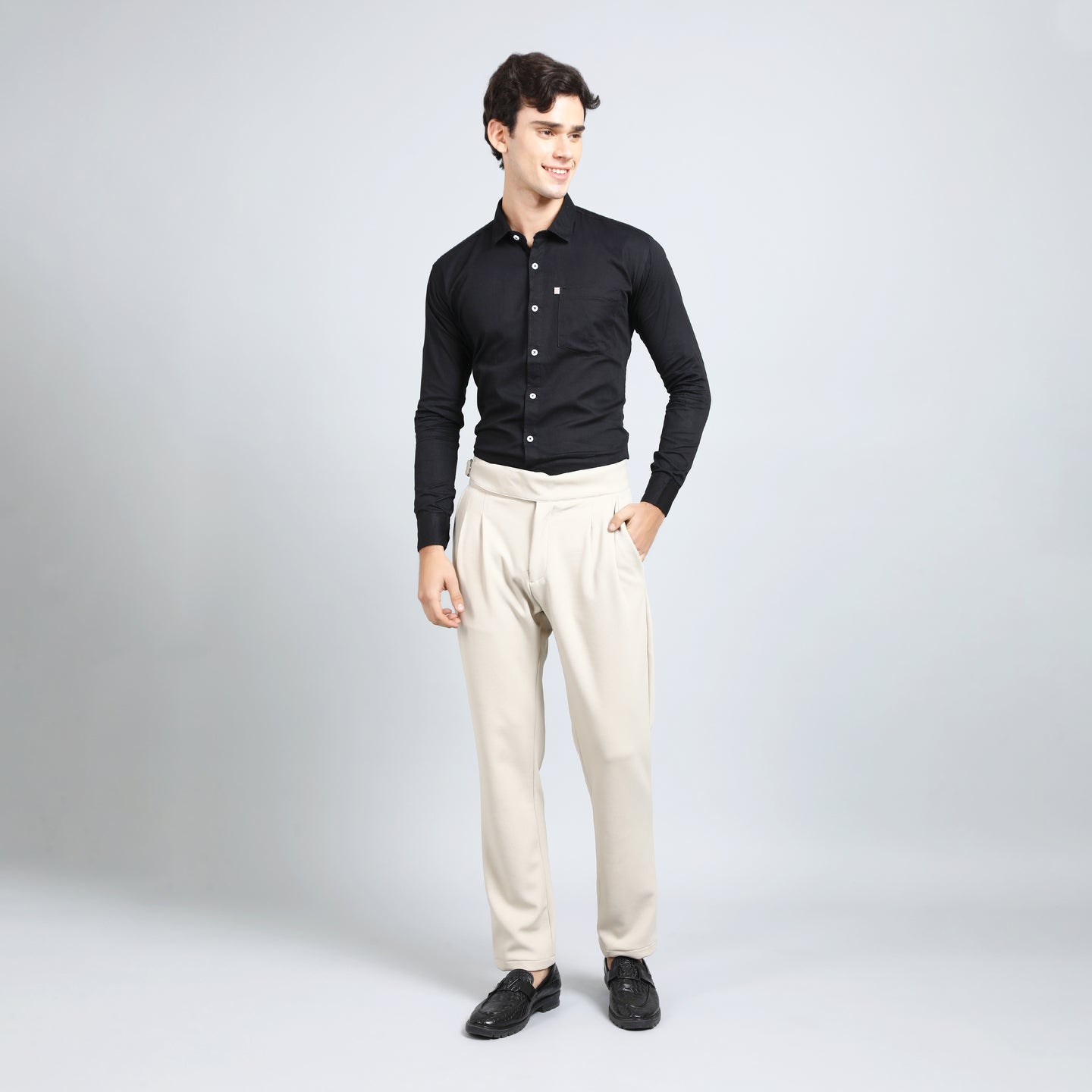 CANNOLI CREAM SLIM FIT GURKHA TROUSERS 4797-1